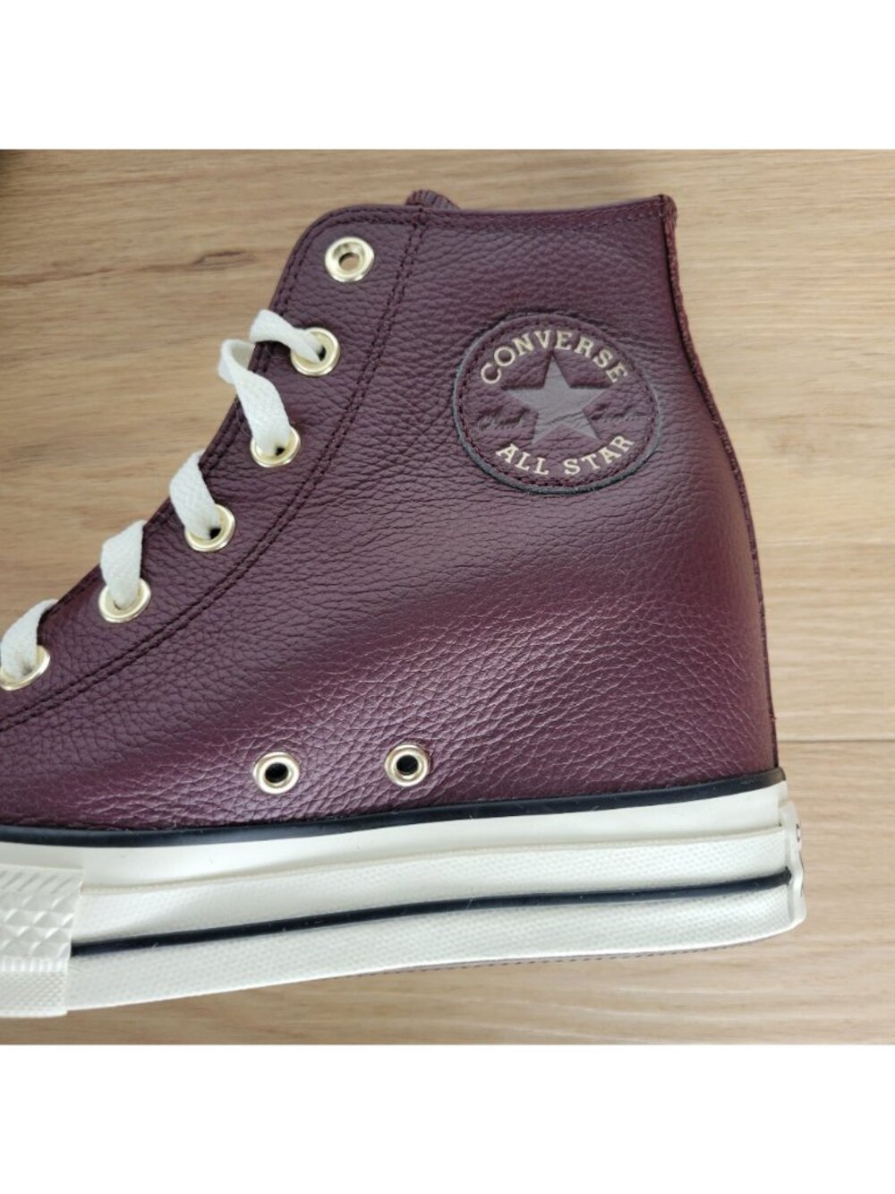 ✨✨Converse Chuck Taylor All Star Wedge Leather 7 Womens Shoes Burgundy A12349C - Picture 12 of 12